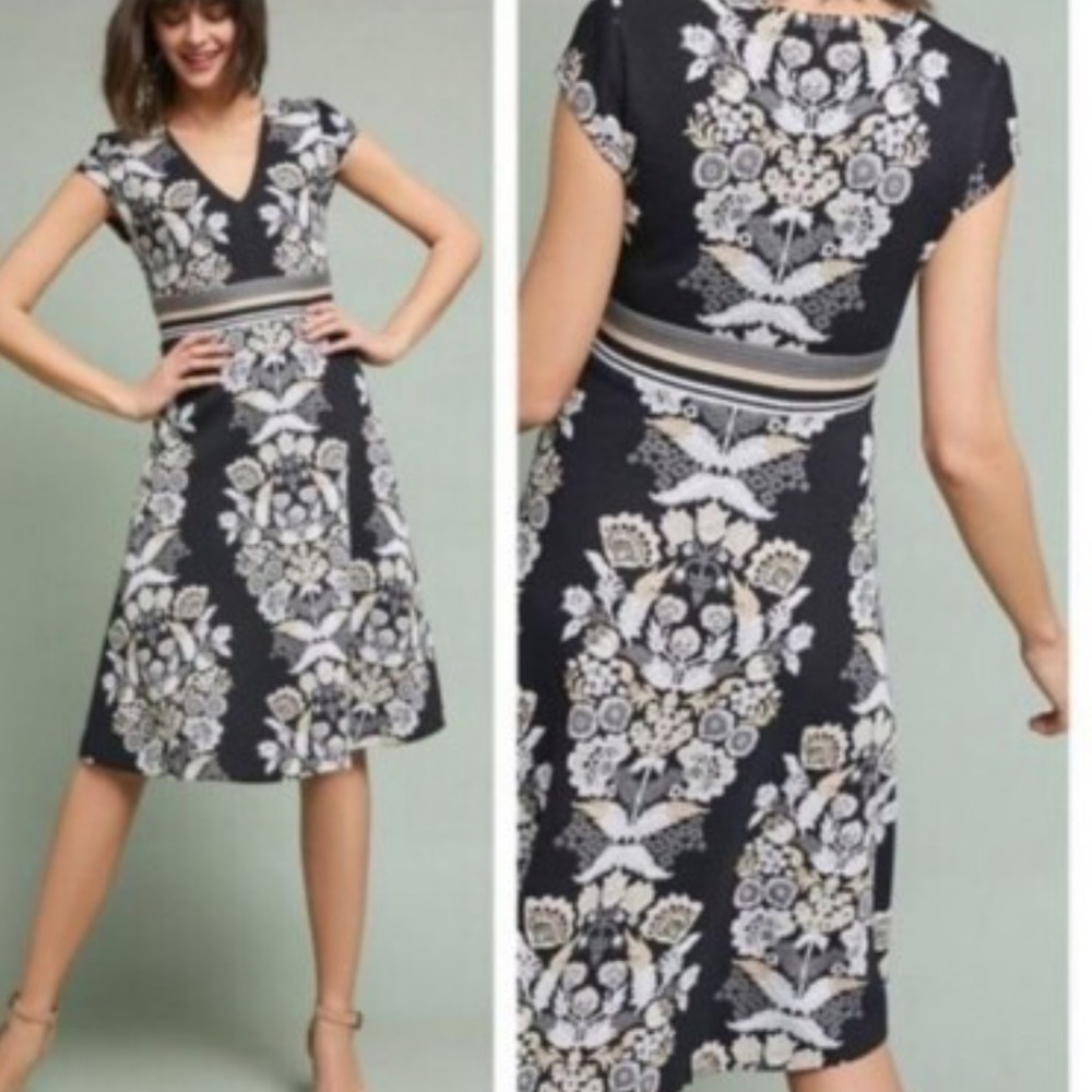 ANTHROPOLOGIE Ett Twa Soirée Embroidered LBD - size 4